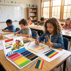 Bulk Colored Pencils, Class Pack for Classroom, 12 Assorted Colors, Pre-Sharpene