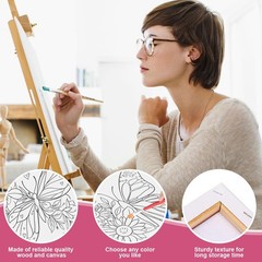 6 Pack 8×10 Inches Butterfly Flower Pre Drawn Canvas to Paint for Sip and Pai…