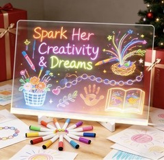 LED Drawing Board Acrylic Colorful Light-up Board – Kids, Gift, Markers