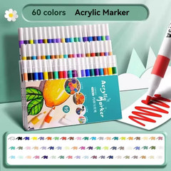 12-80 Colores Set Acrylic Paint Art Marker Pen Rock Painting for Kids Graffiti S
