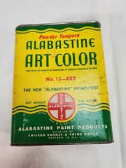 Vintage ALABASTINE Powder Tempera Paint No 12 Red Chicago Bronze Paint Can