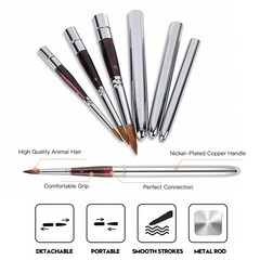 3-PCS Kolinsky Sable Hair Travel Watercolor Paint Brush Set with Pocket Case