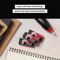 Sakura SumoGrip Block Eraser – Microporous Erasers for School, Drawing, Black
