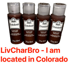 Lot of 4 FolkArt Outdoor Acrylic Paint – 2 Ounce Bottles in Maple Syrup #1618