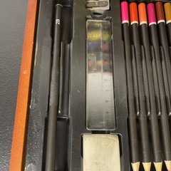 Classic Art Studio Artists Kit with Case And Colored Pencils Crayons Watercolors