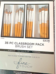 Watercolor Paint Brush Set of 8 – 4 Round -4 Flat NEW-$.87 each! The Fine Touch