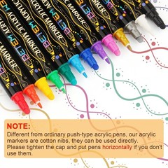 24-Color Dual Tip Paint Markers – Perfect for Fabric, Rock, and Canvas Crafts