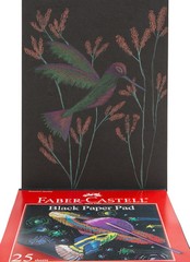 Faber Castell 9×12 Inch Black Sketch Pad 25 Sheets Acid Free Heavyweight Paper