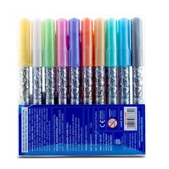 DOMS Metallist Series Metallic Brush Pen 10 Rich Vibrant Colours With FS
