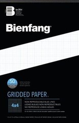 Bienfang Designer Grid Paper Pad, 4×4 Cross Section, 11 x 17 inches, 50 Sheets