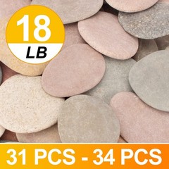 [About 30 PCS – 35 PCS](18 Pounds) Painting Rocks,3″-4.8″ River Rocks,Flat Rocks