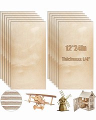12 pcs Baltic Birch Plywood, 6 mm 1/4 x 12 x 24 Inch, B/BB Grade Sheets| Woodpec
