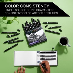 Premier Double-Ended Art Markers, Fine And Chisel Tips, Cool Grey, 12 Count -…
