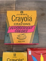 Lot Of 6 Vintage Crayons And Art Supplies All Different, All Used, Partial Packs