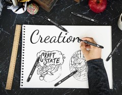 GETFOO 10 Size Calligraphy Pen Set, Hand Lettering Brush Pens for Black