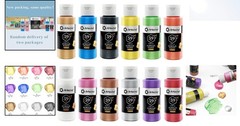 Artistic 12 Metallic Colors Acrylic Paint – Non-Toxic, 59ml Bottles for DIY