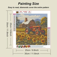 FHBUBPUP Farm Life Diamond Painting Kits 30 cm x 30 x 0.1 cm, Multicolored