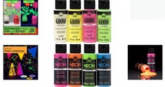 Ultimate Neon Glow Acrylic Paint Kit – 8 x 2 oz Bottles for Multipurpose Use
