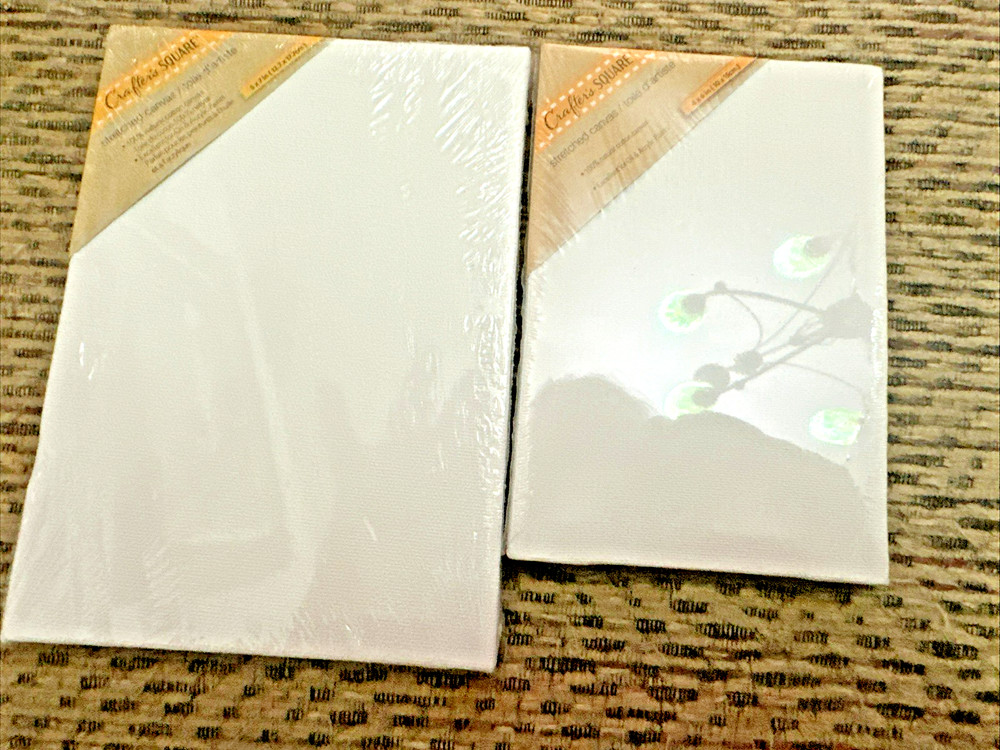 Crafter’s Square 2 Stretched Canvas ~ Acrylic Oil Painting 5 x 7 & 4 x 6 inches