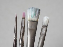 Vintage Artist Paint Brushes Lot M. Grumbacher NY Simmons White Sable Quill Sign