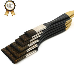 Artist Flat Paint Brush-Large Wash Brushes Set for Gesso, Varnishes, Acrylic Pai