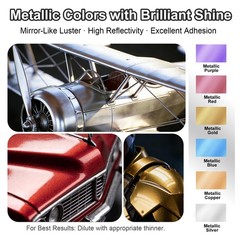 Airbrush Paint – 42 Colors with 4.05 Fl Oz Thinner, Iridescent, Neon and Meta…