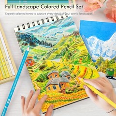 36-Piece Yellow Landscape Colored Pencil Set Compatible with Adult Coloring B…