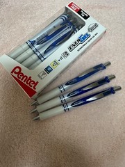 Pentel EnerGel Pearl Gel Pens Blue Ink 3 PENS BLN77PW-C New loose FREE SHIPPPING
