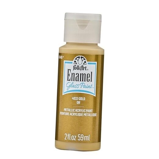 Enamel Glitter and Metallic Paint in 2 Fl Oz (Pack of 1) Metallic Gold