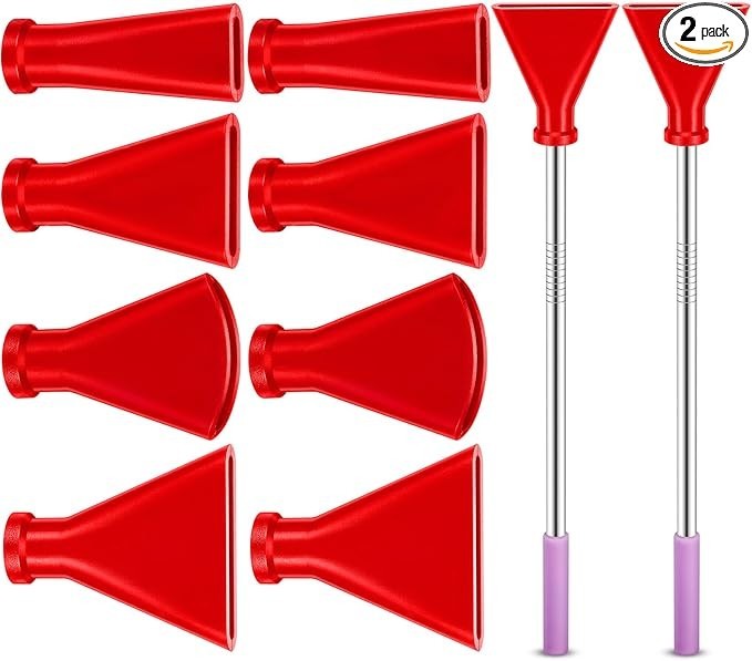 8 Pcs Acrylic Pouring Paint Supplies, Stainless Steel Straw Blow Nozzles Red