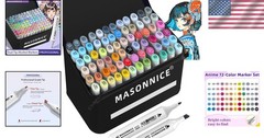 72-Color Dual Tip Alcohol Markers Set for Adults – Perfect for Sketching & Il…