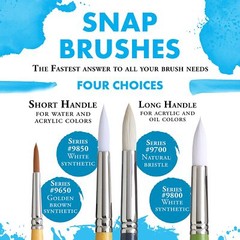 Snap White Synthetic Paint Brush Set For Acrylic And Watercolor Includes 4 Paint
