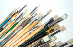 Mixed Lot of 41 Paint Brushes Flats Artist Loft Grumbacher Royal Taklon Dana