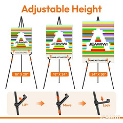 8PCS Black Easel Stand for Wedding Sign Stand, 66 Inch Portable Picture Stand…