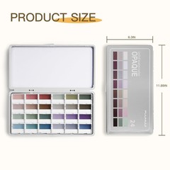 24-Color Opaque Semi-Moist Solid Watercolor Paint Set Art Supplies for Artist…