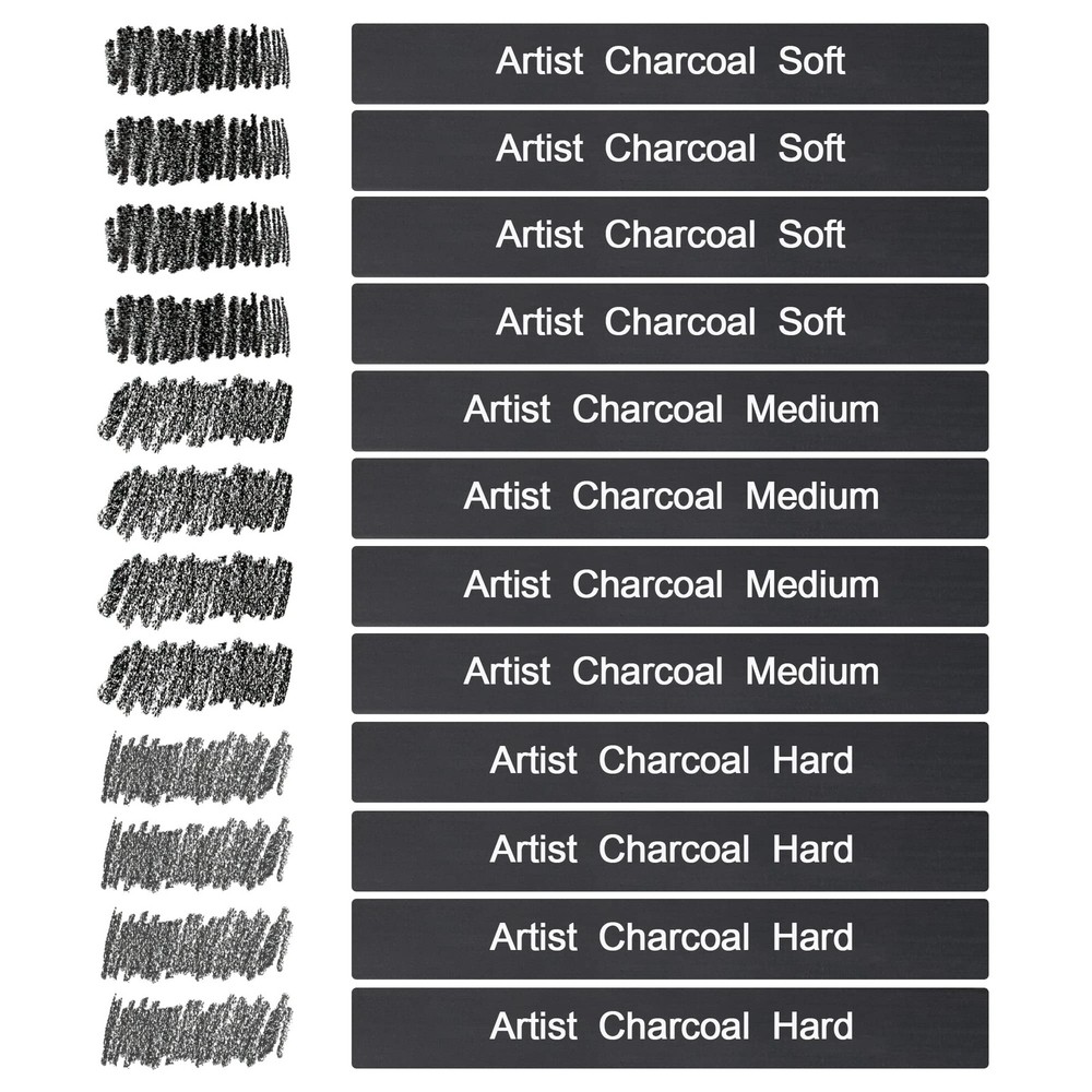 STAPENS 12 Pack Compressed Charcoal Sticks, 1 Count (Pack of 12), Black-12