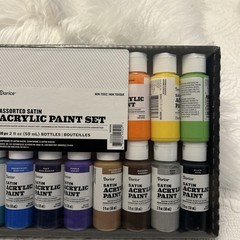 Darice Assorted Satin Acrylic Paint Set 16 Pc Non Toxic NEW