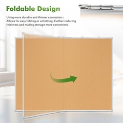 48×36 Inch Double-Sided Foldable Aluminum Cork Bulletin Vision Board 20 PCS