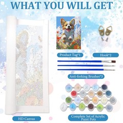 NAIMOER Dog Paint by Numbers Kits for Adults Beginner, 12 x 16 inches,