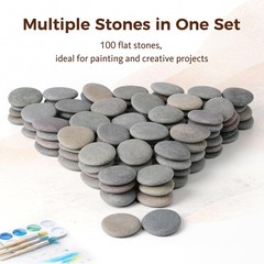 ROCART 100 PCS Small 1.77-2.17″ Smooth Natural River Rocks for Painting, Flat…