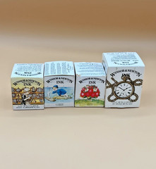 Vintage Winsor & Newton Drawing Ink Lot Silver Gold Ultramarine Scarlet Boxed