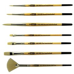 AS-124 Stiff Hog Bristle Brush Set 7 pcs Combo