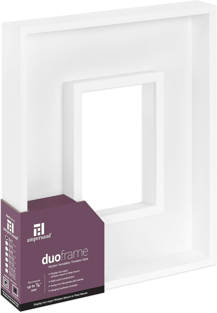 Duoframe 5×7 Solid Hardwood 2-in-1 Frame for Art, Photos & Wall Decor