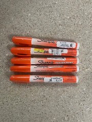 Lot of 5 Sharpie Water-Based Poster Paint Markers Fine Point Orange New