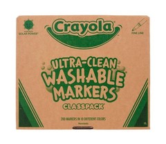 Crayola Ultra Clean Washable Markers Classpack 200Ct 10 Assorted Colors Bulk