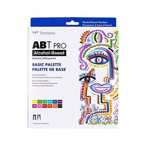 Tombow 56961 ABT PRO Alcohol Markers, Basic Palette, Set of 12 Colors