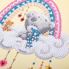 CraftBuddyUS CCK-MTY128: “New Baby” Tiny Tatty Teddy Crystal Art Card – 18x18cm