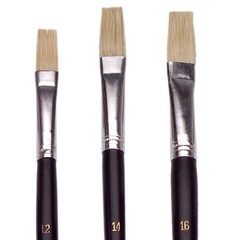 9 Paint Brushes Art Oil Acrylic WaterColor Varnish Flat Artist Craft PaintBrush