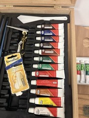U.S. Art Supply Wood Box Easel Painting – Oil, Acrylic, Watercolor w Extra Paint