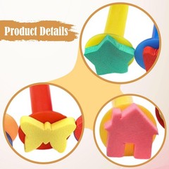6 Pieces Kids Paint Sponge Stamps Set Drawing Tools for Kids Children Boys